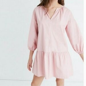 Madewell Pink Tunic Dress V-Neck Drop Waist size small
